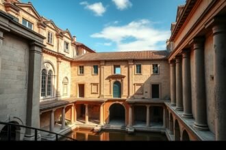 A római fürdő maradványai Évora városházában - történelmi látnivaló