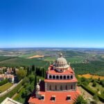 Panoráma az Alto de São Bento kilátóból Évorában, Portugáliában