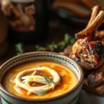 Füstös alentejoi sertéshús és fokhagymás kenyérleves Évorából