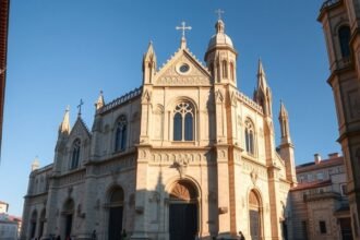 A Coimbra-i Régi Katedrális lenyűgöző építészete és díszítései.