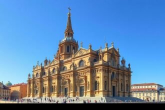 Az Új Katedrális (Sé Nova) impozáns homlokzata Coimbra városában.