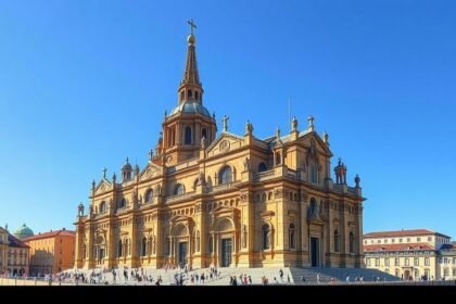 Az Új Katedrális (Sé Nova) impozáns homlokzata Coimbra városában.