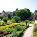 Coimbra botanikus kertje gyönyörű zöldterületekkel és egzotikus növényekkel.