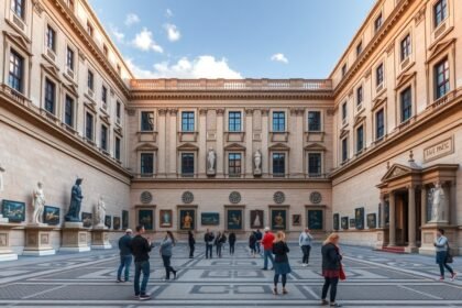 Machado de Castro Nemzeti Múzeum udvara látogatók között