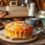 Kézműves Pastel de Tentúgal sütemény tínfőzőasztalon.