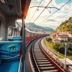 Vonatút Coimbra felé, gyönyörű tájjal Portugáliában