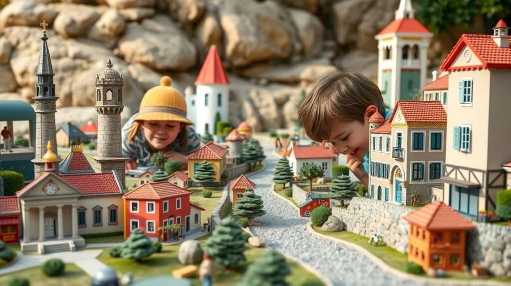 Gyerekek felfedezik a Portugália mini világát a Portugal dos Pequenitos-ben