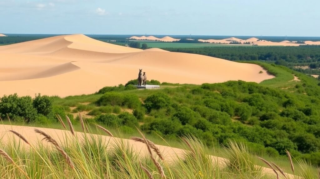São Jacinto dűnék látképe Aveiróban, Portugáliában.