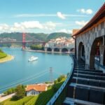 Pincészet és szőlőültetvények a Douro folyónál Vila Nova de Gaia mellett.