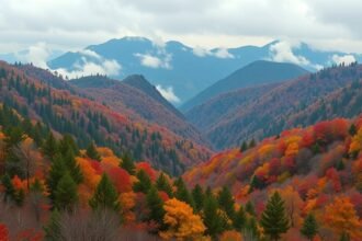 Fantasztikus őszi táj a Great Smoky Mountains nemzeti parkban.