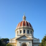 A Sameiro-szentély kupolája Braga városában, lenyűgöző kilátással.