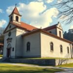 A São Frutuoso kápolna Braga városában, különleges építészeti stílussal.