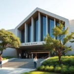 Piusz Múzeum bejárata Braga, Portugália zöld környezetben.