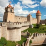 A Lamegoi vár panorámája és történelmi ciszterna