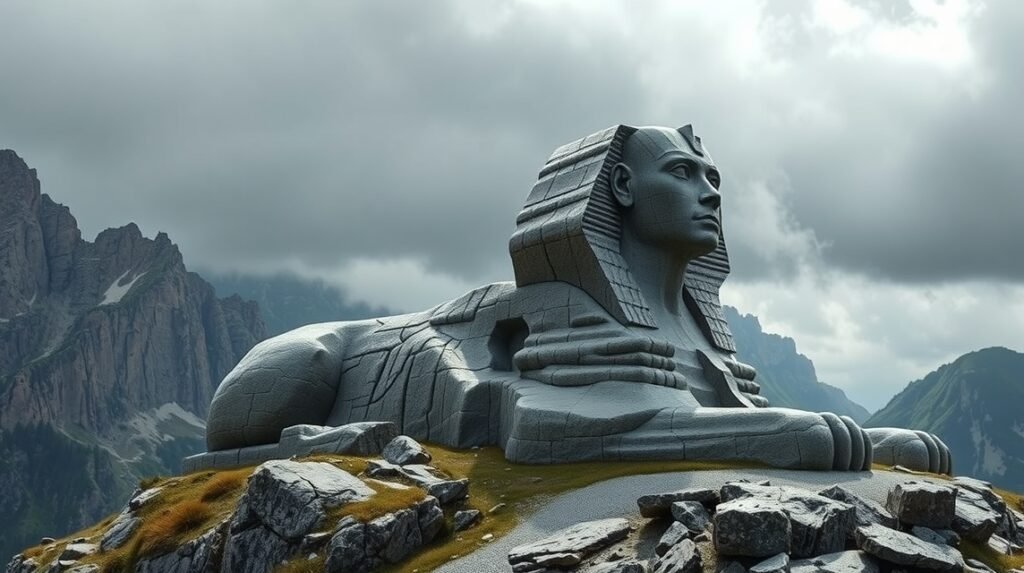 A Bucsecs-fennsíkon található kőszobor, amely a Szfinxre emlékeztet.