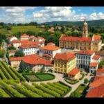Lamego borászat panoráma a dűlők között Portugáliában
