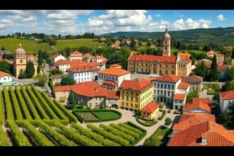 Lamego borászat panoráma a dűlők között Portugáliában