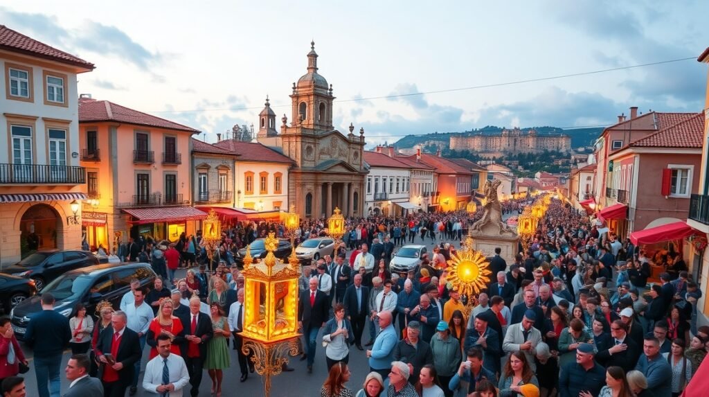 A Lamego szeptemberi búcsúján való részvétel fényes felvonulással.