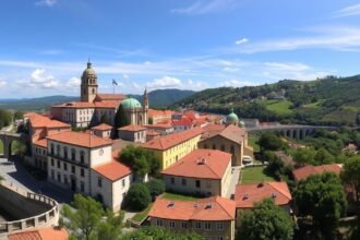 Lamego, a klímaváltozó Douro borvidék végtelen panorámája.