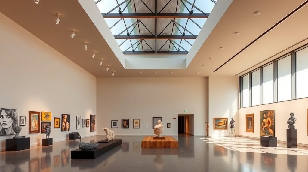 A Cargaleiro Múzeum kiállítóterme a kortárs művészet bemutatásával