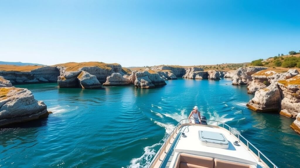 Hajókirándulás a Tejo folyón Portas de Rodão sziklaívei között