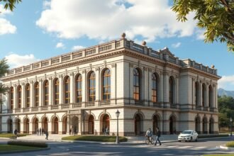 Castelo Branco Városi Könyvtár modern épülete és történelmi homlokzata