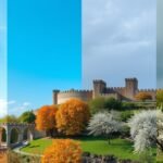 Castelo Branco négy évszakában: tavasz, nyár, ősz és tél szépségei.