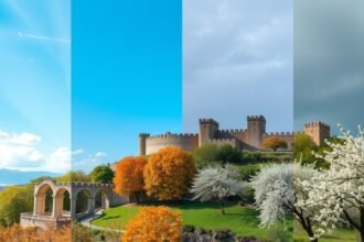 Castelo Branco négy évszakában: tavasz, nyár, ősz és tél szépségei.