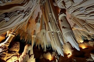 Grutas de García cseppkőbarlangjainak lenyűgöző képződményei Monterreyben