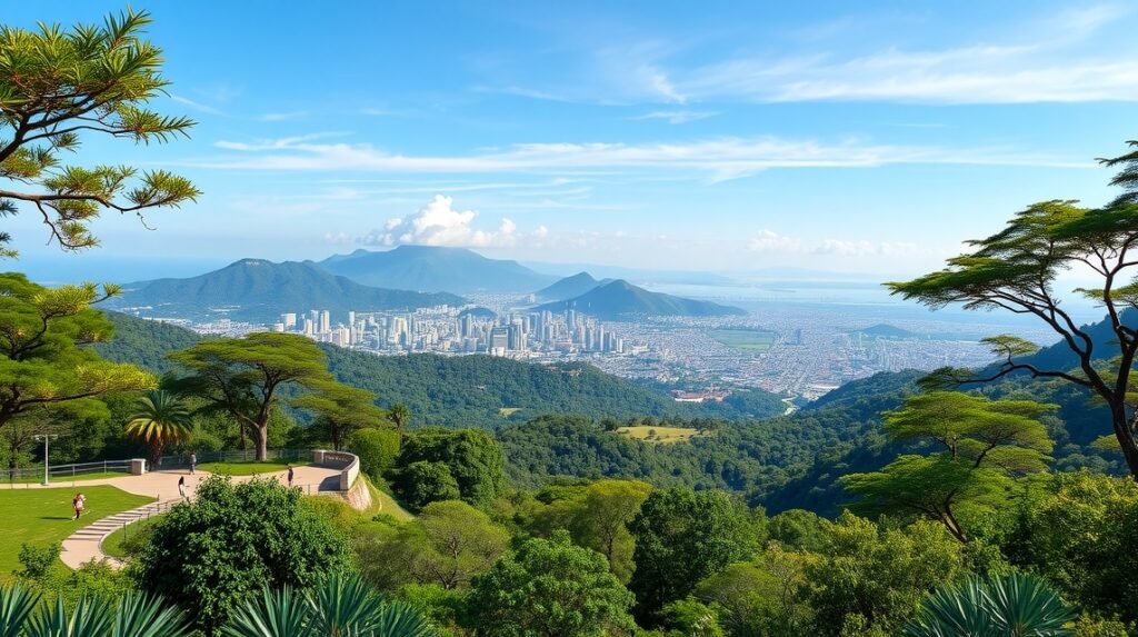 Panoráma a Chipinque Ökológiai Parkból Monterrey városára
