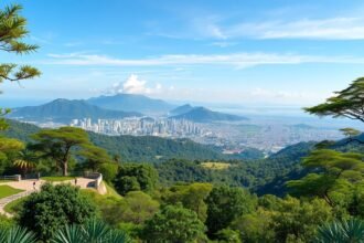 Panoráma a Chipinque Ökológiai Parkból Monterrey városára