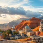 Gyönyörű kilátás Monterrey híres épületeire és természeti szépségeire.