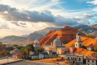 Gyönyörű kilátás Monterrey híres épületeire és természeti szépségeire.