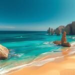 Cabo San Lucas, Playa del Amor, gyönyörű strand látvány