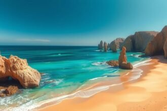 Cabo San Lucas, Playa del Amor, gyönyörű strand látvány