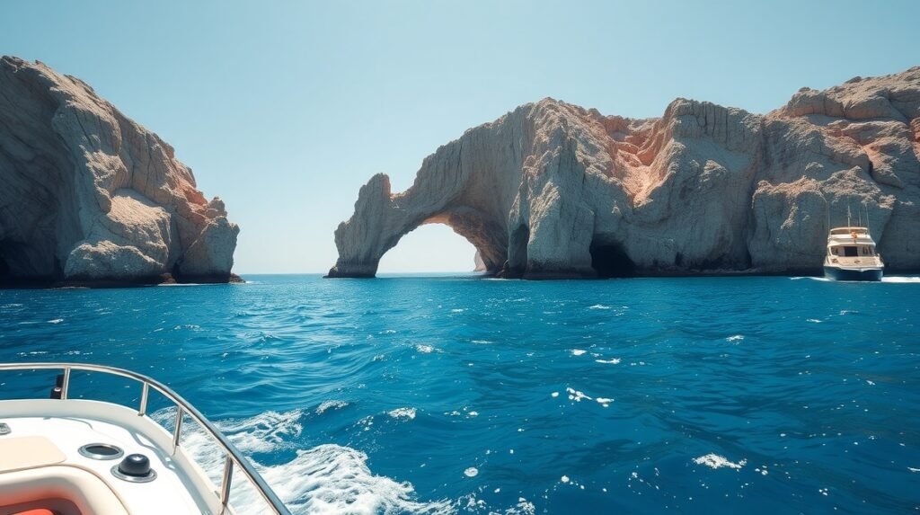 Hajókirándulás a Land's End szikláinsz Cabo San Lucasban