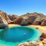 Cabo San Lucas Santa Maria Beach védett öble napfényben