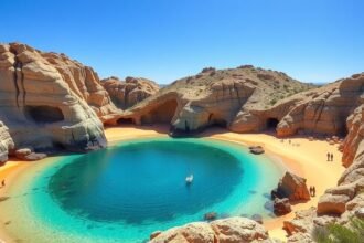 Cabo San Lucas Santa Maria Beach védett öble napfényben
