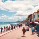 Séta a Puerto Vallarta Malecónján, festői tengerpart és élénk élet.