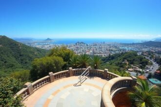 Panoráma a Puerto Vallartában, a Mirador de la Cruz kilátópontnál.