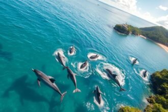 Delfinek ugrálnak a Banderas-öbölben Puerto Vallartában