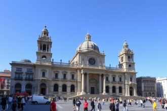 A Metropolitan Katedrális a Zócalo téren Mexikóvárosban.