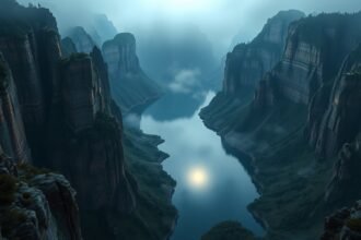 Békás-szoros sziklafalai a Gyilkos-tó közelében, misztikus tájban