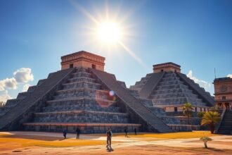 Teotihuacan piramisok a napfényben Mexikóváros közelében