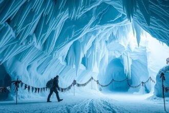 Jégbarlang látogatás az Aranyosfői (Scărișoara) jégbarlangban.