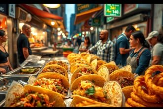 Utcai tacók és churros Mexikóváros gazdag gasztronómiájának ízei.