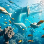 Vízalatti szobrok és halak Cancúnban, a MUSA-ban