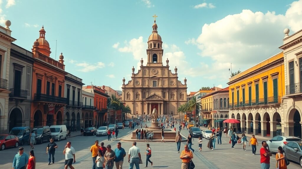 A gyönyörű Zócalo és a barokk Katedrális Oaxaca városában.