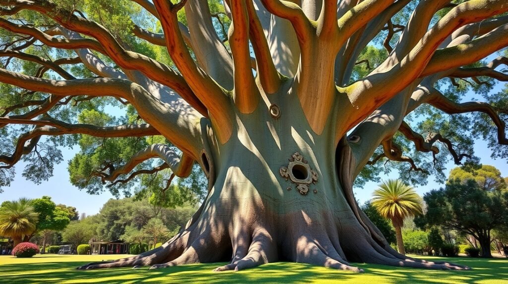 A Tule fa, a világ legszélesebb fája Oaxaca területén.