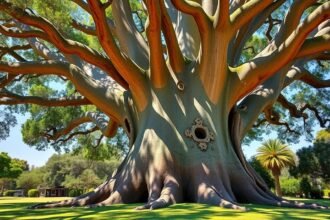 A Tule fa, a világ legszélesebb fája Oaxaca területén.